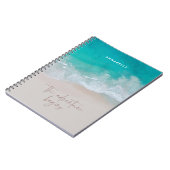 tropische zandstrandoceaan het avontuur begint notitieboek (Linkerzijde)