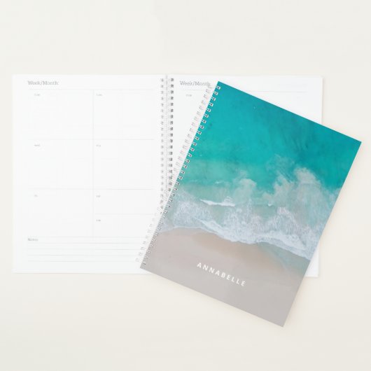 tropische zandstrandoceaan het avontuur begint planner (Display)