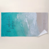 tropische zandstrandoceaan het avontuur begint strandlaken (Voorkant)