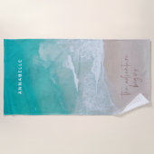 tropische zandstrandoceaan het avontuur begint strandlaken (Voorkant)