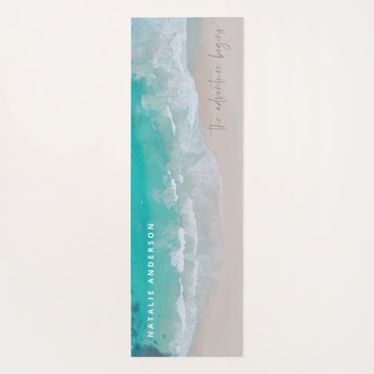 tropische zandstrandoceaan het avontuur begint yogamat (Achterkant)