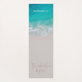 tropische zandstrandoceaan het avontuur begint yogamat (Achterkant)