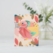 Tropische zangvogel in het paradijs briefkaart (Staand voorkant)