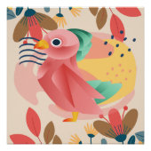 Tropische zangvogel in het paradijs perfect poster (Voorkant)