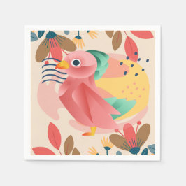 Tropische zangvogel in het paradijs servet