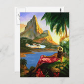  tropische Zee in Hawaï — palmboom Briefkaart (Voorkant / Achterkant)