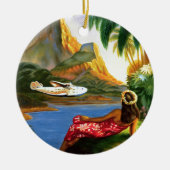  tropische Zee in Hawaï — palmboom Keramisch Ornament (Voorkant)