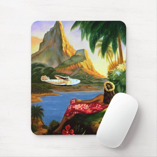  tropische Zee in Hawaï — palmboom Muismat (Met muis)