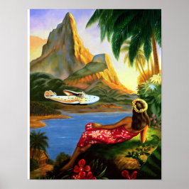 tropische Zee in Hawaï — palmboom Poster