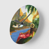  tropische Zee in Hawaï — palmboom Ronde Klok (Hoek)