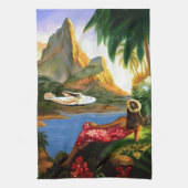  tropische Zee in Hawaï — palmboom Theedoek (Verticaal)