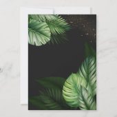 Tropische zee nacht donkere waterverf bruiloft kaart (Achterkant)