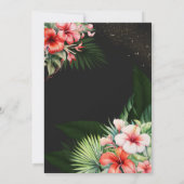 Tropische zee nacht donkere waterverf bruiloft kaart (Achterkant)