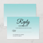 Tropische Zee Schelp Blauw Ombre Sweet 16 RSVP Kaart (Voorkant / Achterkant)