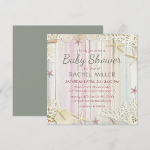 Tropische Zee Schelp Strand Baby Shower Kaart