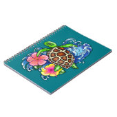 Tropische Zee schildpad en Hibiscus Notitieboek (Linkerzijde)