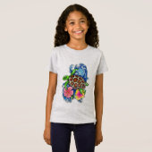 Tropische Zee schildpad en Hibiscus T-shirt (Voorkant volledig)