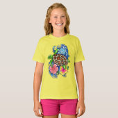 Tropische Zee schildpad en Hibiscus T-shirt (Voorkant volledig)