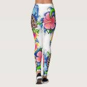 Tropische Zee Schildpad Leggings (Achterkant)