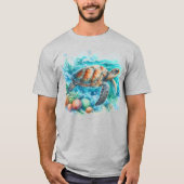 Tropische Zee Schildpad onder het Zee Ocean Surfer T-shirt (Voorkant)