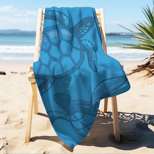 Tropische Zee schildpadden gepersonaliseerd Strandlaken