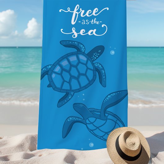 Tropische Zee schildpadden gepersonaliseerd Strandlaken