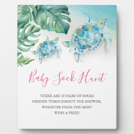 Tropische Zee Turtle Baby shower Games Sign Fotoplaat