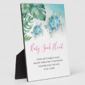 Tropische Zee Turtle Baby shower Games Sign Fotoplaat (Zijkant)