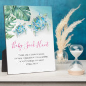 Tropische Zee Turtle Baby shower Games Sign Fotoplaat (Zijkant)