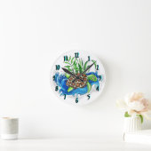 Tropische Zee Turtle Clock Ronde Klok (Huis)