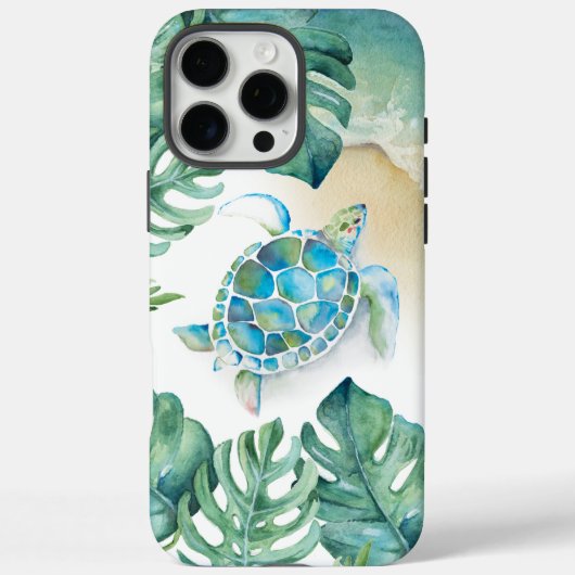 Tropische Zee Turtle iPhone Case (Achterkant)