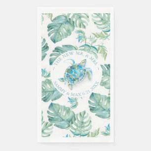 Tropische Zee Turtle Waterverf Servet