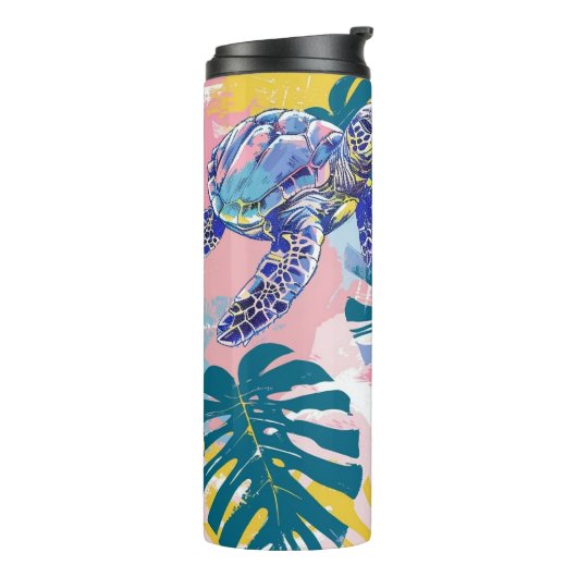 Tropische Zee Turtles Thermal Tumbler Thermosbeker (Gedraaid links)