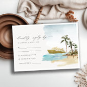 Tropische zeebaars cruise Palm Wedding RSVP Informatiekaartje