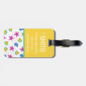 Tropische zeebergen, Initiaal van het kleurenblok Bagagelabel (Achterkant horizontaal)