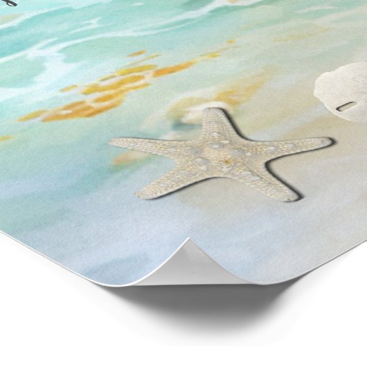 Tropische, Zeebruiloft Zeesterren Zand Dollars Poster (Hoek)
