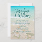 Tropische Zeeen Beach Roos Casual bruiloft Kaart (Voorkant)