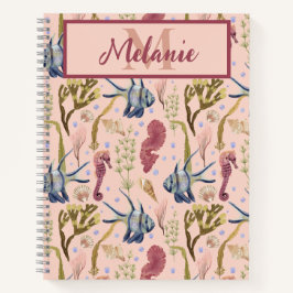 Tropische Zeeen paarden schelpen Aquatische Plante Notitieboek