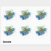 Tropische Zeeen Ronde Sticker (Vel)