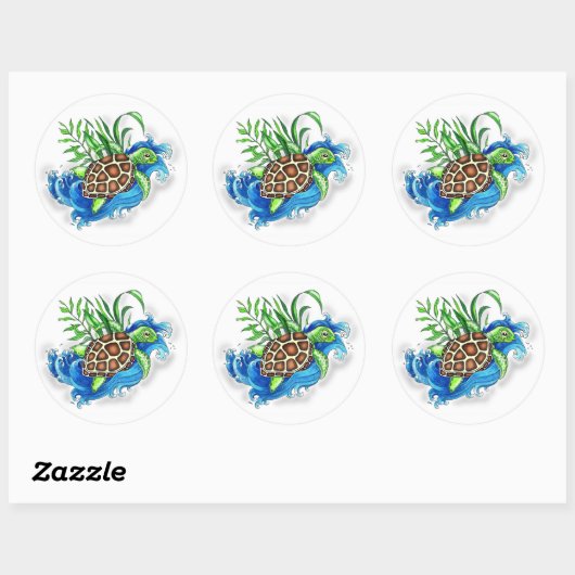 Tropische Zeeen Ronde Sticker (Vel)