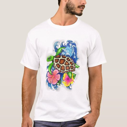 Tropische Zeeen schildpad T-shirt (Voorkant)