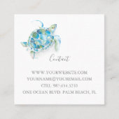 Tropische Zeeen schildpad Vierkante Visitekaartje (Voorkant)