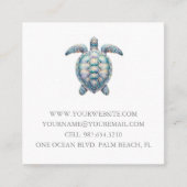 Tropische Zeeen schildpad Vierkante Visitekaartje (Voorkant)