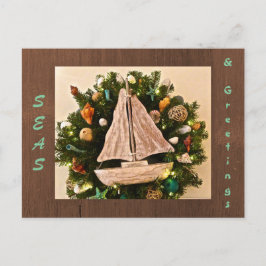 Tropische Zeeen uit de kust en kerstmis Briefkaart