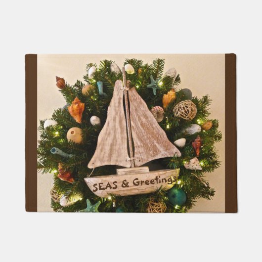 Tropische ZEEEN uit de kust en kerstmis Deurmat (Voorkant)