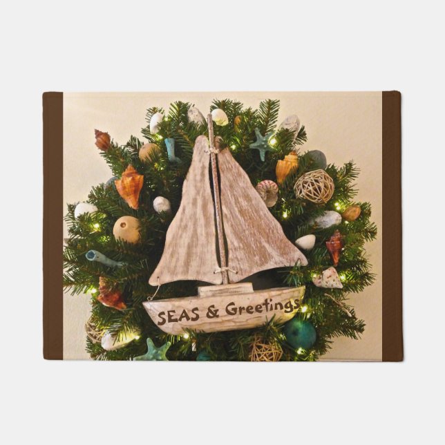 Tropische ZEEEN uit de kust en kerstmis Deurmat (Voorkant)