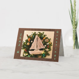 Tropische ZEEEN uit de kust en kerstmis Feestdagen Kaart