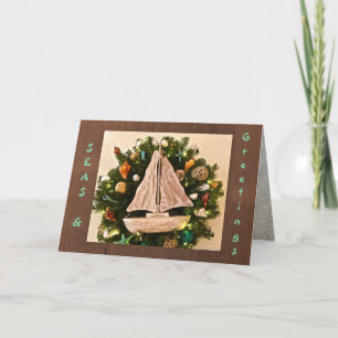 Tropische ZEEEN uit de kust en kerstmis Feestdagen Kaart