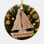 Tropische ZEEEN uit de kust en kerstmis Keramisch Ornament (Voorkant)