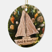 Tropische ZEEEN uit de kust en kerstmis Keramisch Ornament (Links)